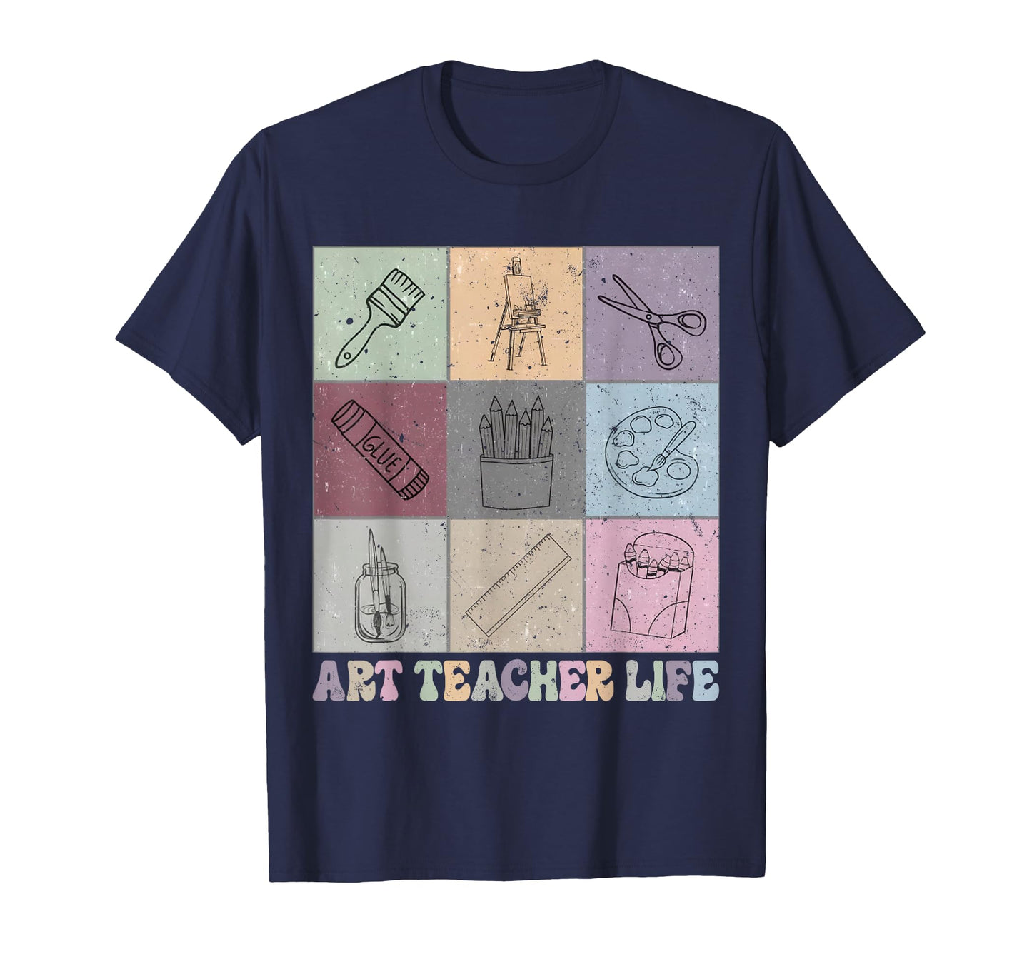 Funny Art Teacher Life Retro Groovy Teaching Future Artists T-Shirt