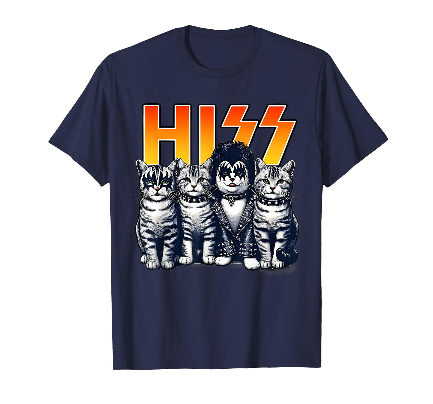 Hiss Funny Cat Lover Funny Cats Kittens Rock Rockin Cat Own T-Shirt