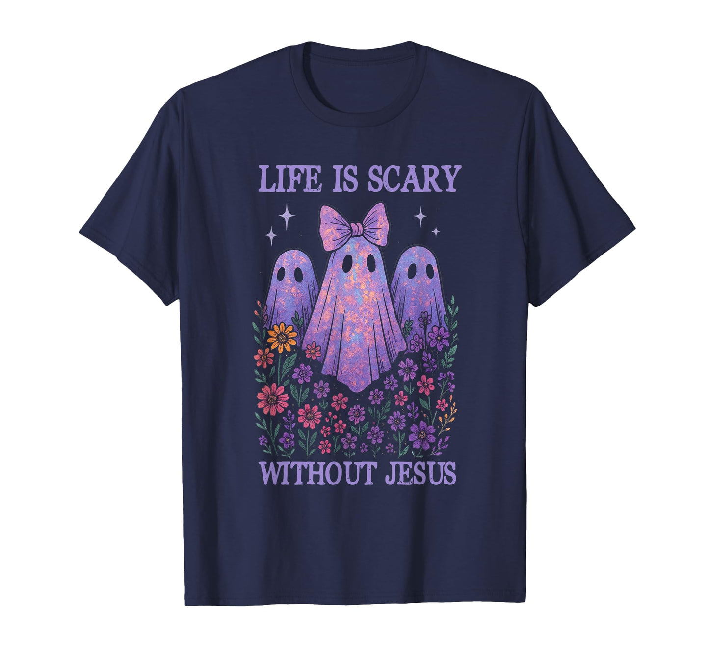 Spooky Life is Scary Without Jesus Christian Halloween T-Shirt