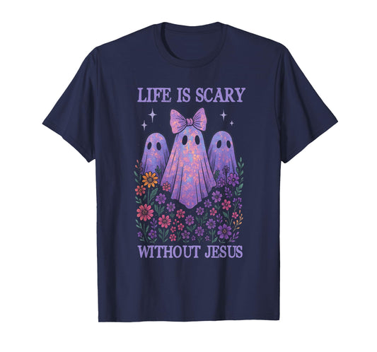 Spooky Life is Scary Without Jesus Christian Halloween T-Shirt