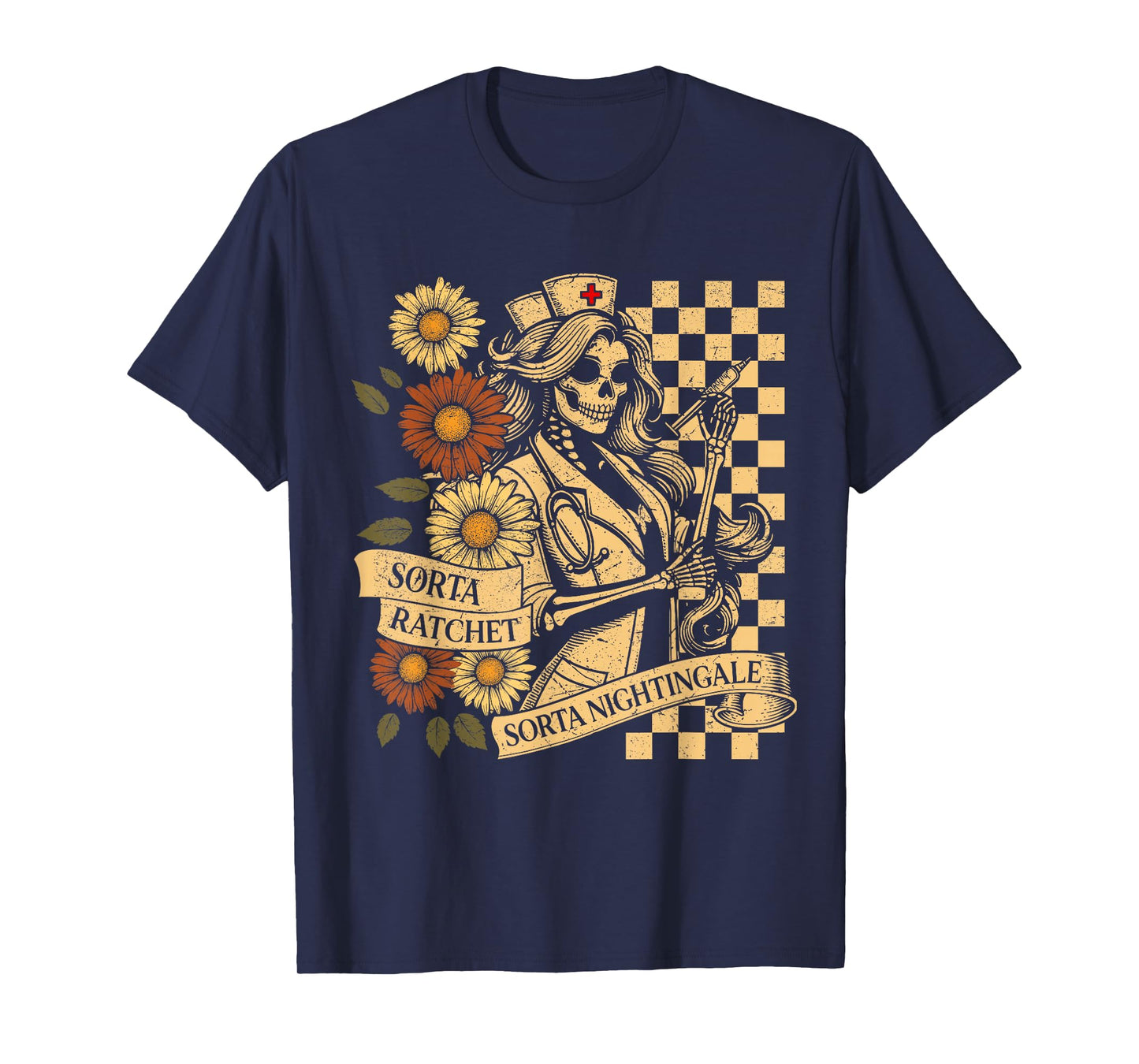 Sorta Ratchet Sorta Nightingale Skeleton Nurse Halloween T-Shirt