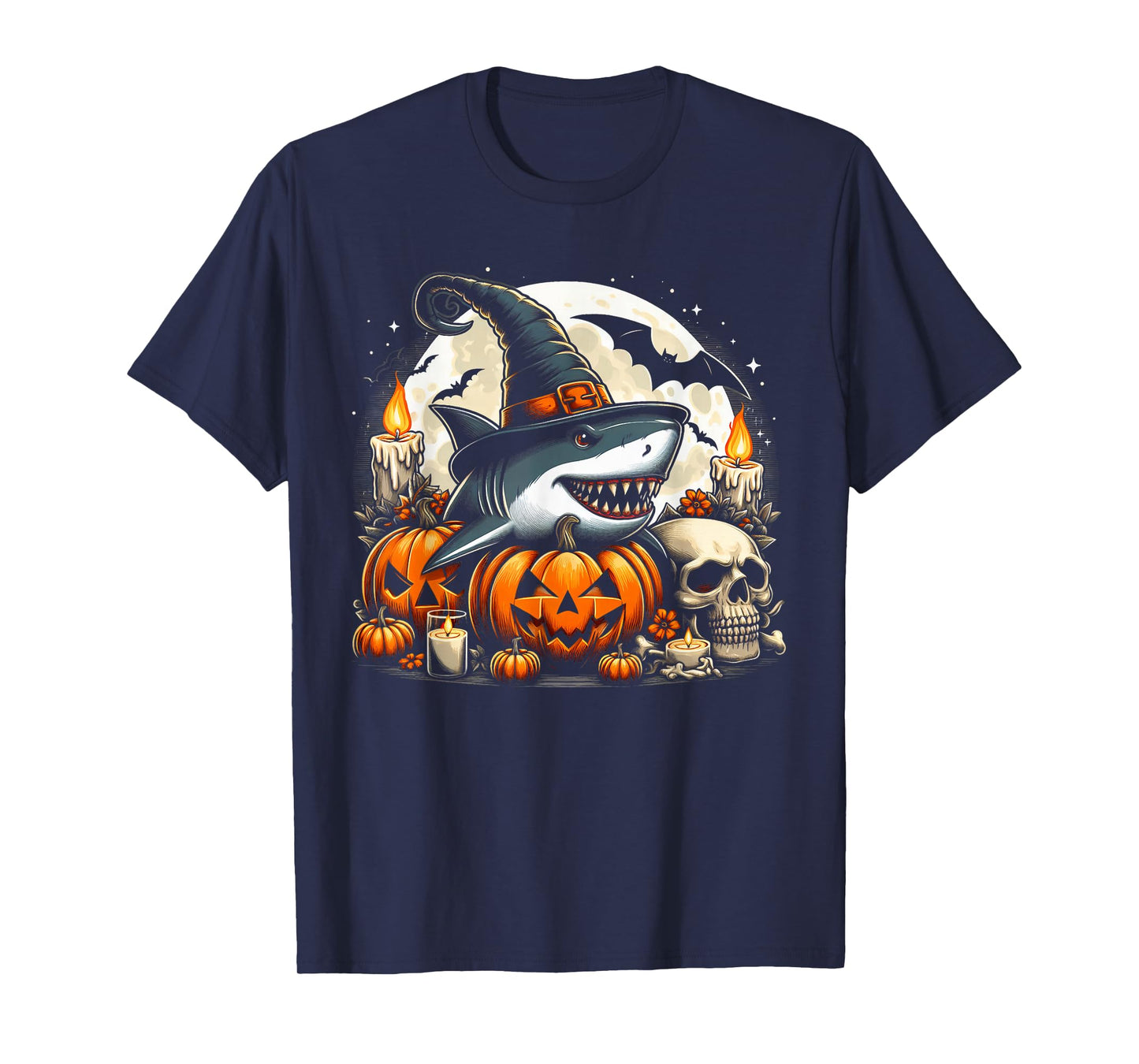 Shark Witch Halloween - Spooky Pumpkin Spooky Boys Girls T-Shirt