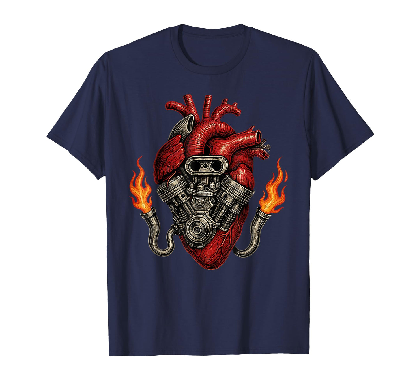 Heart of Car Mechanic Engine, Auto Car Garage Lover T-Shirt