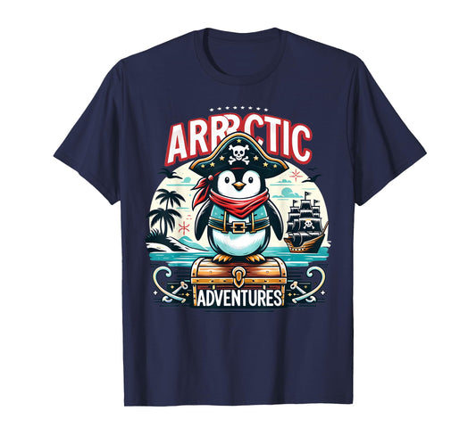Arrrctic Adventures Pirate Penguin Treasure Quest Pun T-Shirt