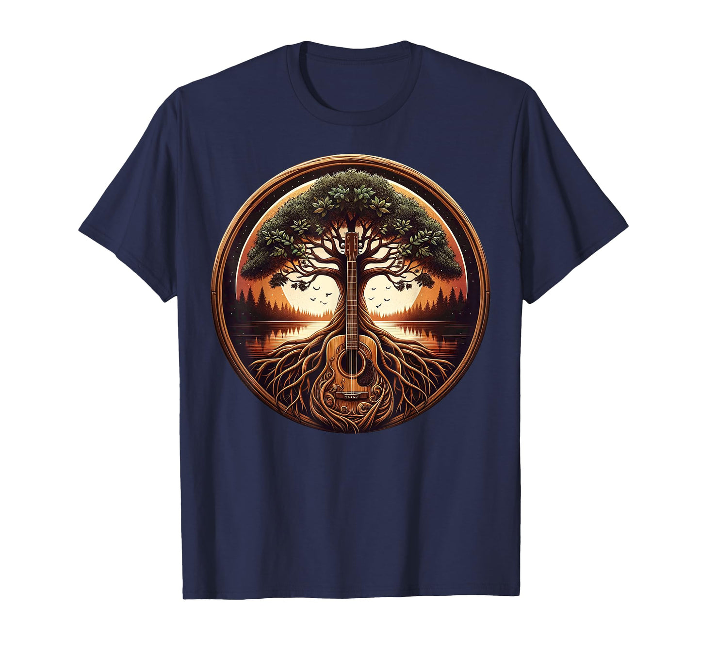 Acoustic Guitar Tree Of Life Nature Of Music Guitarist T-Shirt