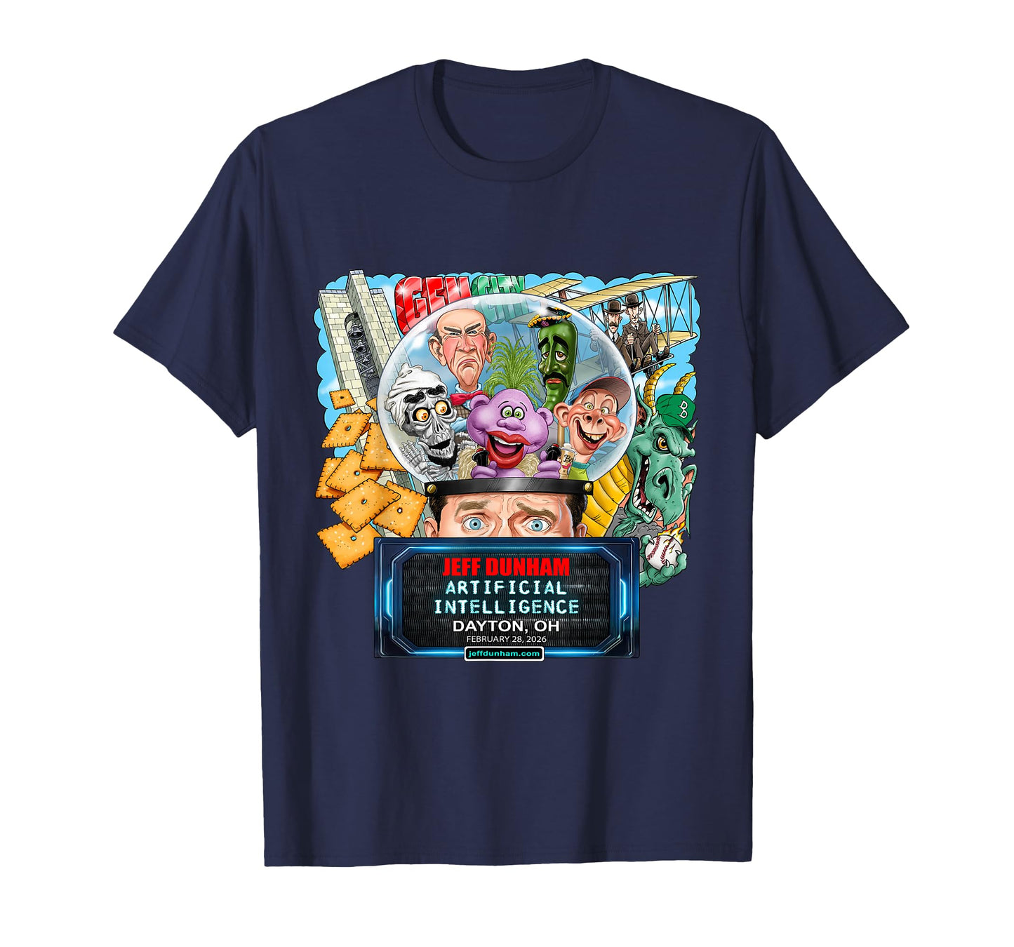 Jeff Dunham Dayton, OH (2026) T-Shirt - T-Shirt | Navy