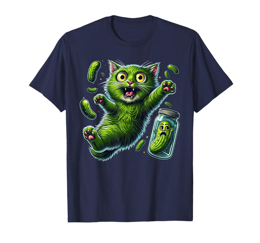 Funny Kittens vs Gherkin Pickle Cat Mom Lady T-Shirt