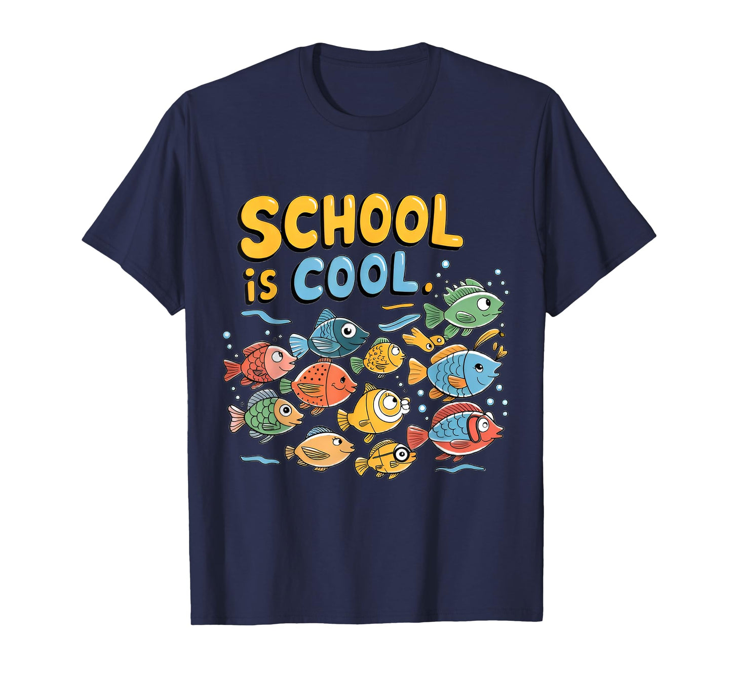 Underwater Fun Colorful School of Fish Back-to-School T-Shirt