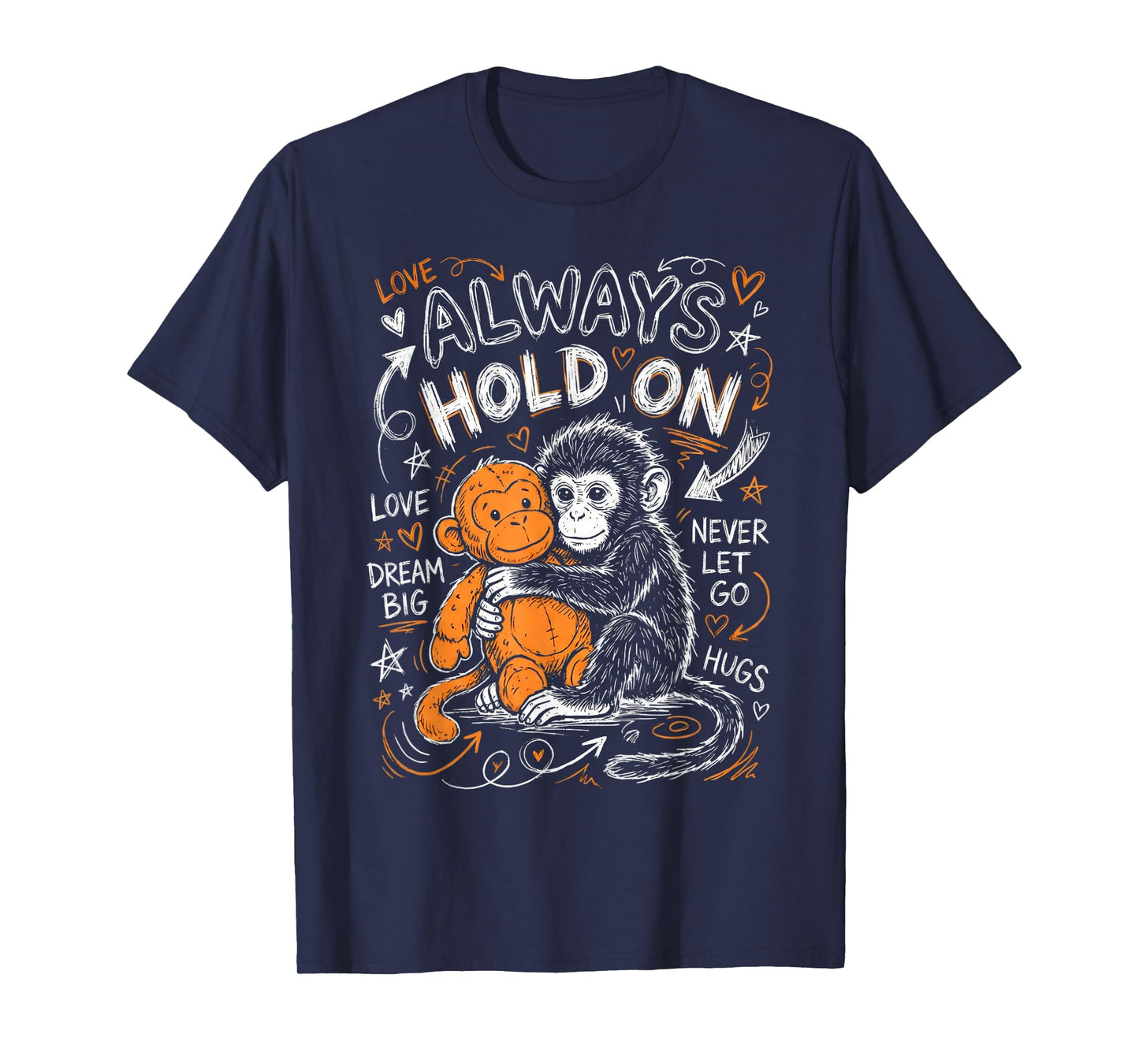 Punch Monkey Cute Baby Funny Animal T-Shirt - T-Shirt | Navy