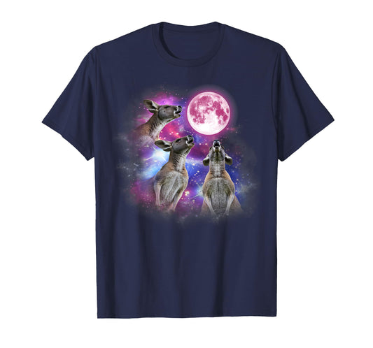 Kangaroo Howling At The Moon Wildlife colorful Kangaroo T-Shirt