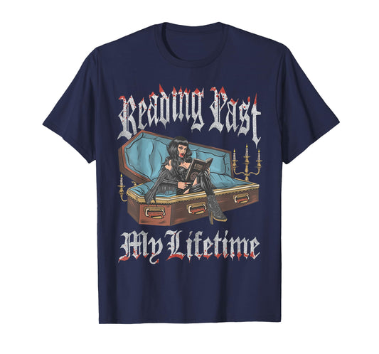 Vintage Retro Reading Past My Lifetime Graphic Tee T-Shirt