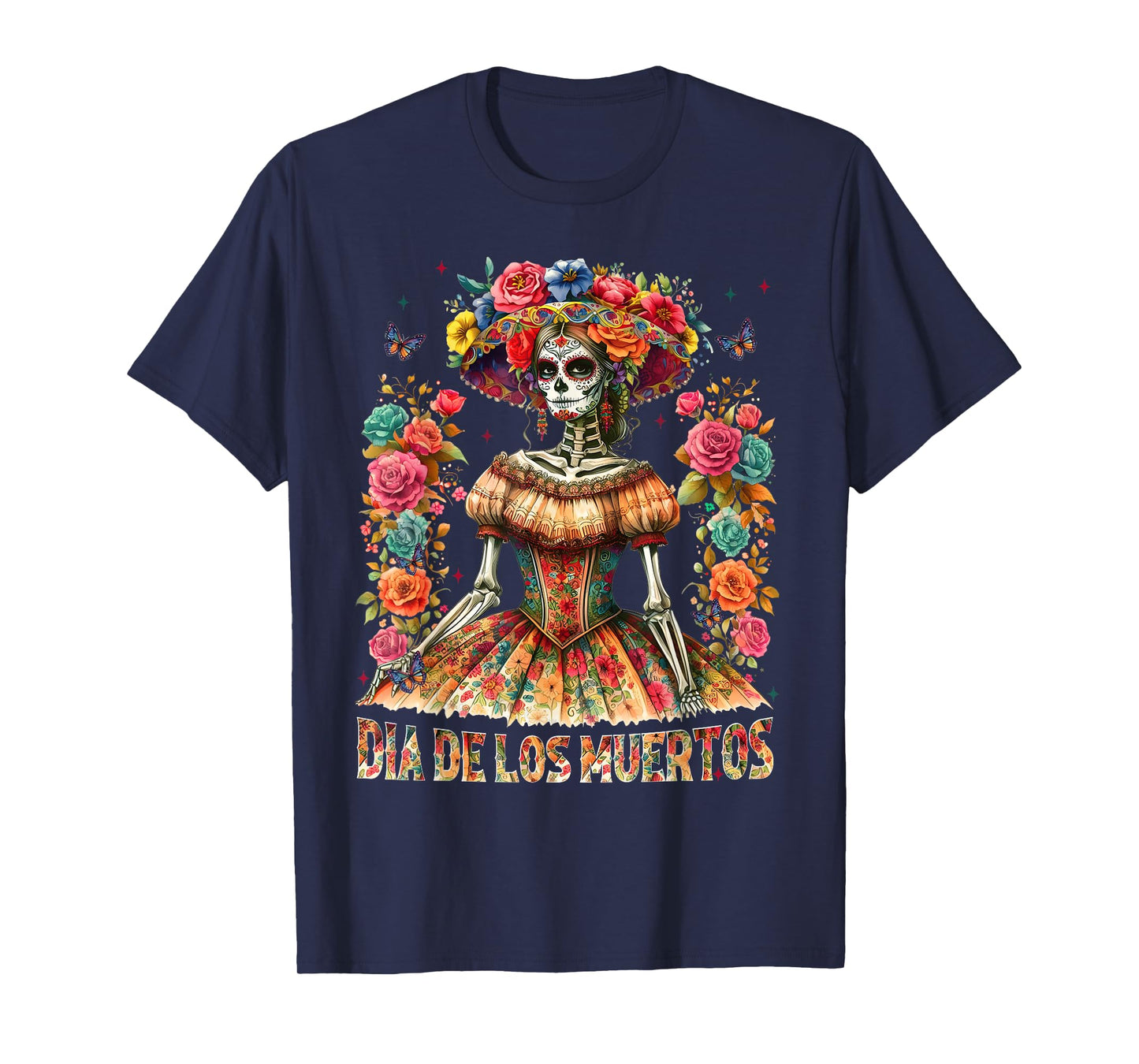 Dia De Los Muertos La Catrina Sugar Skull Day of Dead Women T-Shirt