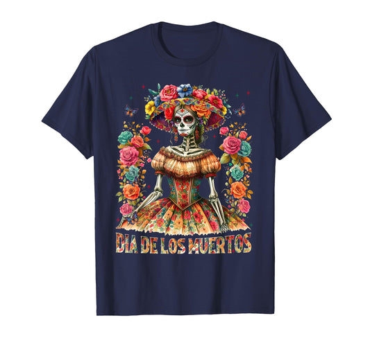 Dia De Los Muertos La Catrina Sugar Skull Day of Dead Women T-Shirt