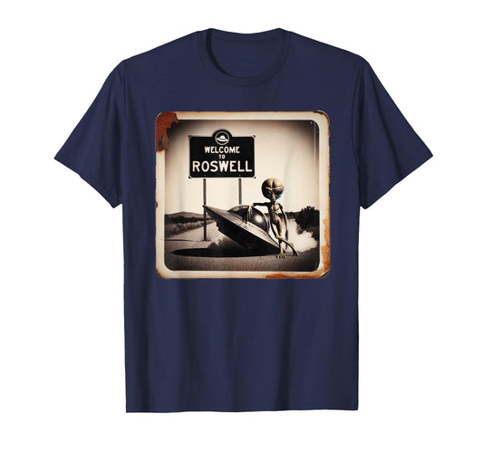 Vintage Alien UFO Crash at Roswell 1947 Photo T-Shirt