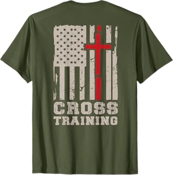 On Back Cross Training Men's Christian Faith Cross Jesus God T-Shirt