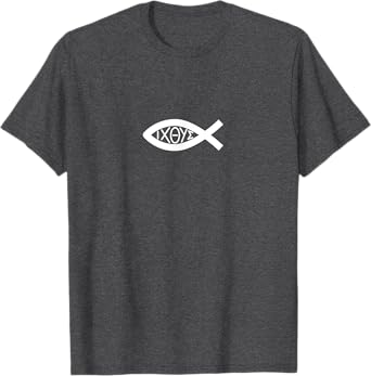 Christian Jesus IXOYE Ichthys / Ichthus Fish Symbol T-Shirt