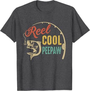 Fathers Day Shirt Vintage Fishing Reel Cool Peepaw T-Shirt