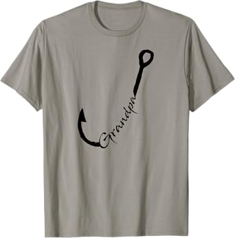 Fish Hook Grandpa Shirt Dark Father's Day Gift