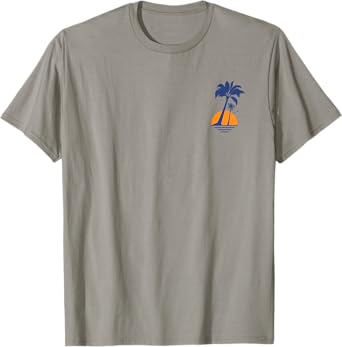 Cool Summer Beach Vacation Men Women Sunset Palm Tree T-Shirt