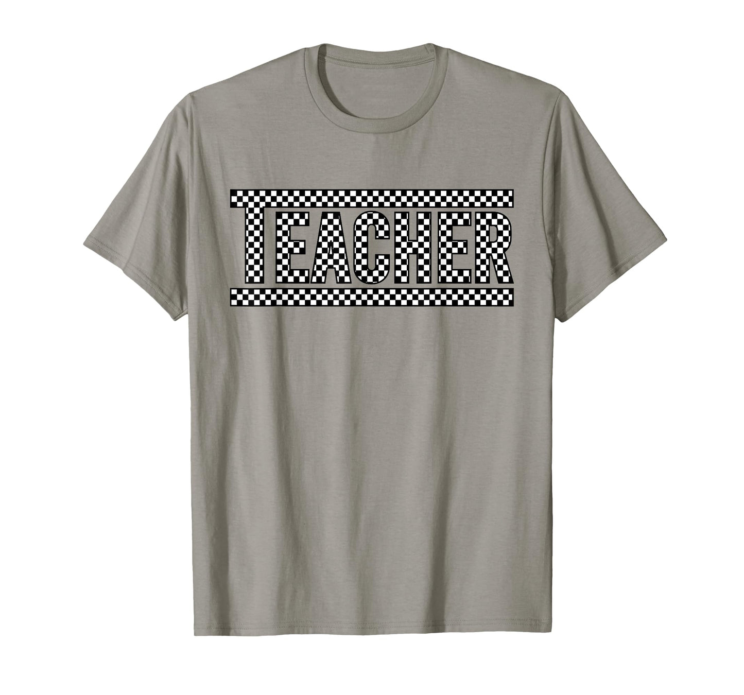 Teacher Checkered Racing Black White Teacher Appreciation Men Women T-Shirt