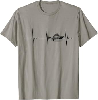 Heartbeat EKG Pulse Boater Motor Boating Drag Boat Racing T-Shirt