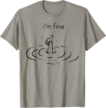 women's i'm fine print T-Shirt, Women's, Grey, Small