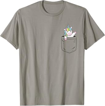 Unicorn Lovers Cute Funny Unicorn In Pocket T-Shirt