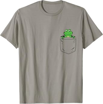 Frog Lovers Cute Funny Frog In Pocket T-Shirt