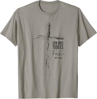 Regalos Cristianos Frases Hombre Él Español Textos Biblicos T-Shirt