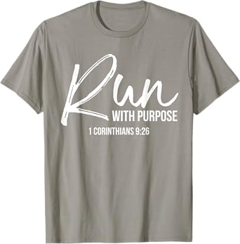 Womens Run With Purpose Shirt 1 Corinthians 9:26 Christian Running XL Orange