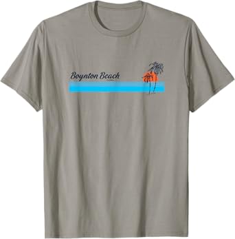 Boynton Beach FL Vintage 70s Palm Trees Design T-Shirt