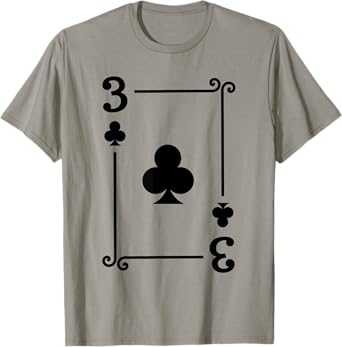 Playing Cards - Matching Clubs Card Suits - Three Card T-Shirt
