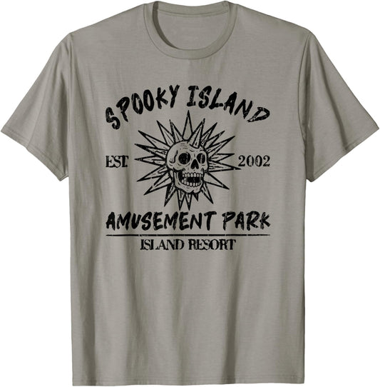 Spooky Island Amusement Park, Disco Skull, Halloween T-Shirt
