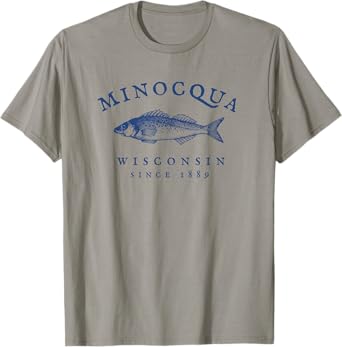 Retro Minocqua Wisconsin Fishing T-Shirt
