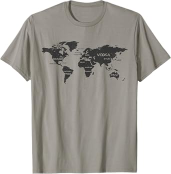 International Alcohol Map Drinking Around the World T-Shirt