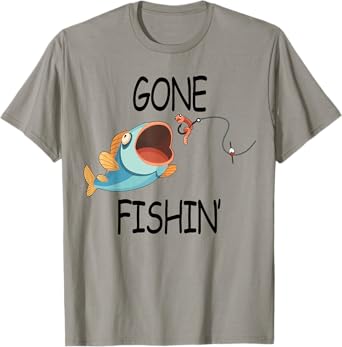 Gone Fishing-Shirt Kids Toddler Boys Girls Son Funny Fishing T-Shirt