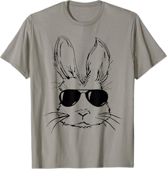 Cute Bunny Rabbit Face Tie Dye Glasses Girl Happy Easter Day T-Shirt