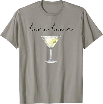 Tini Time Martini Drinking Cocktail Womens Graphic T-Shirt