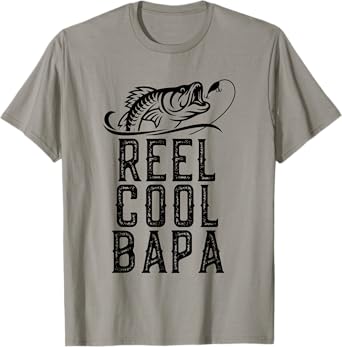 Reel Cool Bapa Fishing Fisherman Funny Grandpa Retro T-Shirt