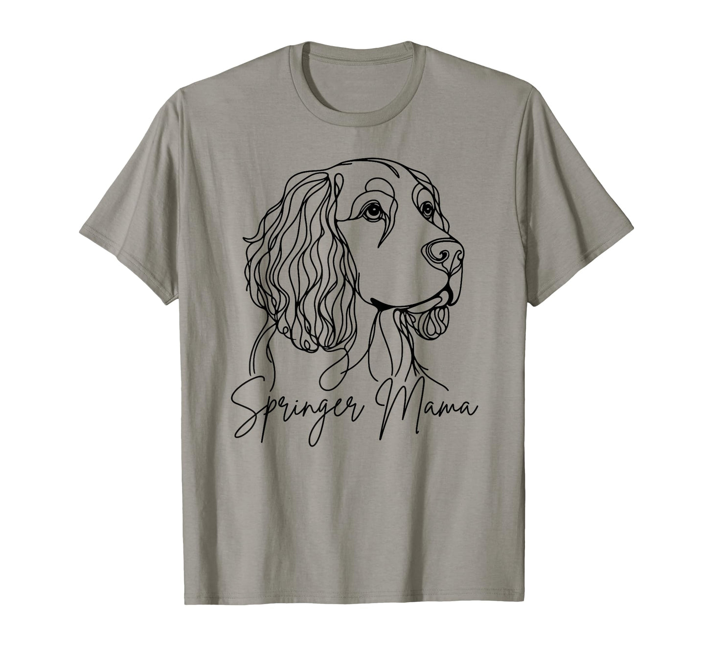 English Springer Spaniel Mama Springer Mom Line Art Artistic T-Shirt