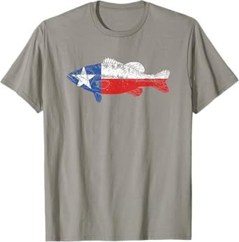 State of Texas Fishing Flag - Vintage Bass Retro Shirt - TX