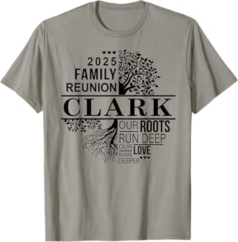 Clark Family Tree Funny Family Reunion 2025 Men Women Kids T-Shirt
