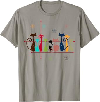 Vintage Retro Cat Gifts: 50s 60s Style Cat Dad & Mom T-Shirt