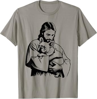 Jesus French Bulldog - Funny Christian Religious Dog Lover T-Shirt for Men Women Kids
