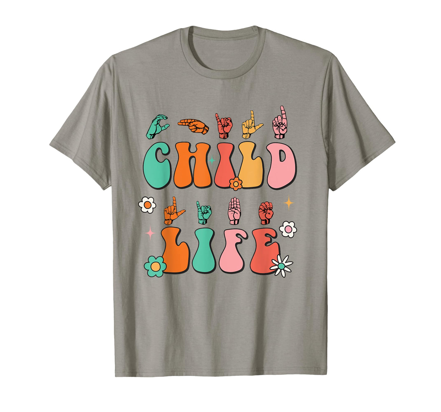 Retro Child Life ASL Play Therapy CLS Child Life Specialist T-Shirt