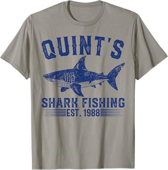 Vintage Quint's Shark Fishing 1988 Retro Fisher Birthday T-Shirt