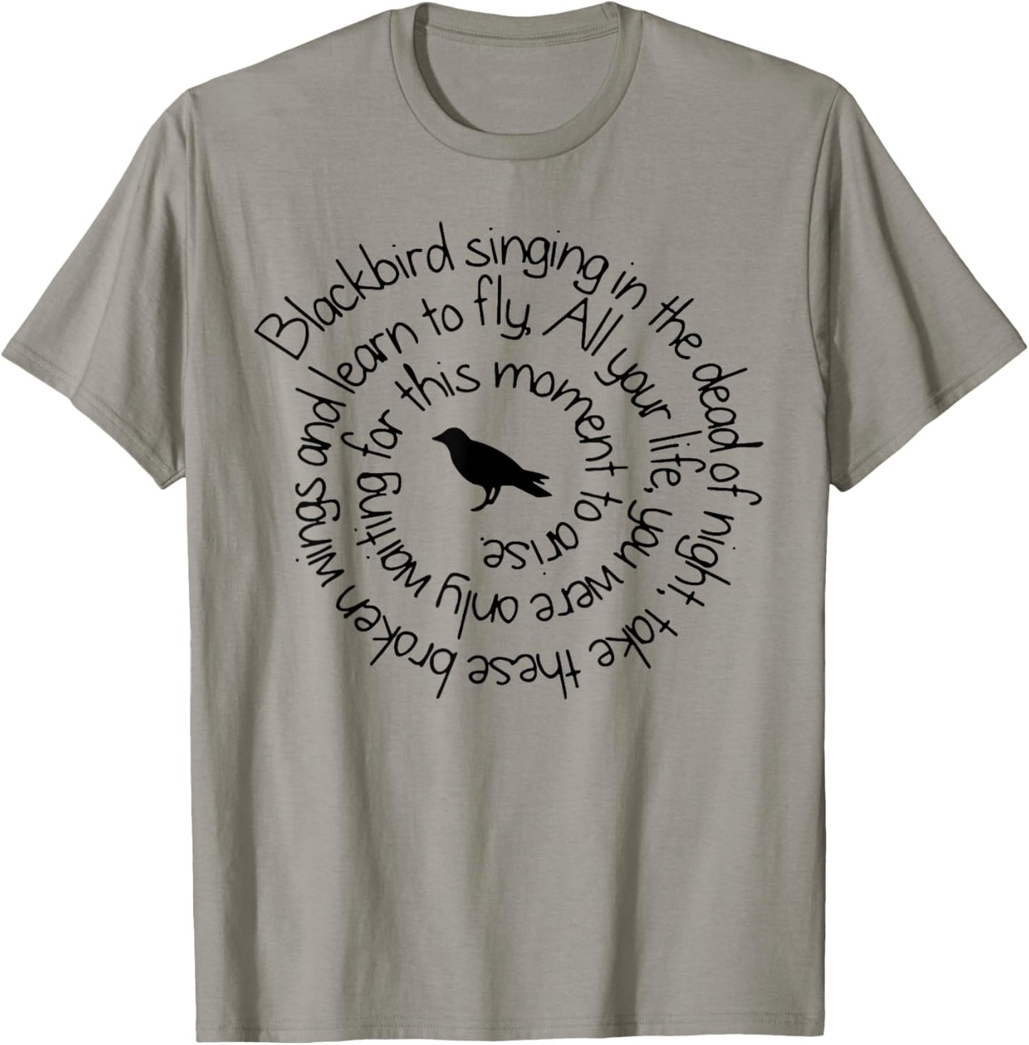 Blackbird art singing retro 80s T-Shirt