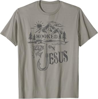 Hooked on Jesus Christ Faith Hope Love Christian T-Shirt
