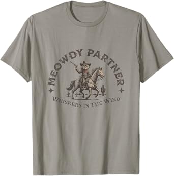 Meowdy Partner Desert Country Western Vintage Cowboy Cat T-Shirt