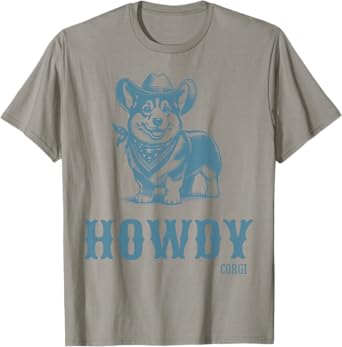 Retro Howdy Corgi Cowboy Western Country Cowboy Cowgirl T-Shirt